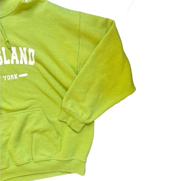 Neon Lime Green Fire Island Hoodie – Vintage Retro Cool! 🌟 size medium - Picture 4 of 11